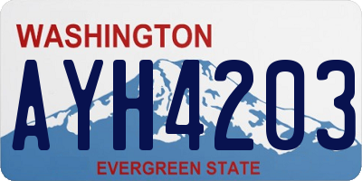 WA license plate AYH4203
