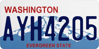 WA license plate AYH4205