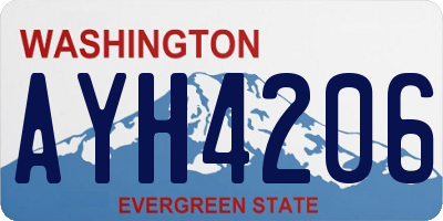 WA license plate AYH4206