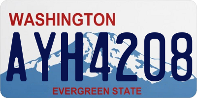 WA license plate AYH4208