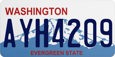 WA license plate AYH4209