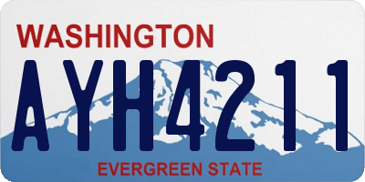 WA license plate AYH4211