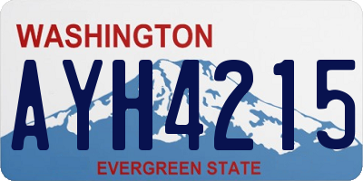 WA license plate AYH4215