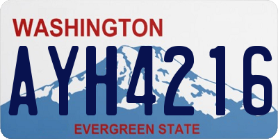 WA license plate AYH4216