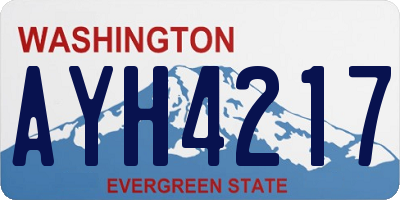 WA license plate AYH4217