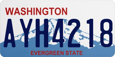 WA license plate AYH4218