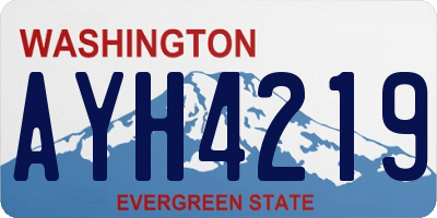 WA license plate AYH4219