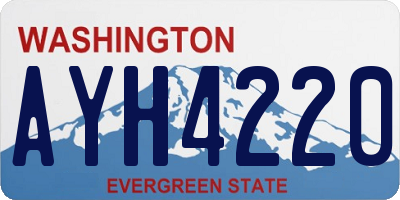 WA license plate AYH4220