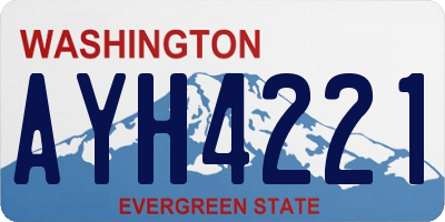 WA license plate AYH4221