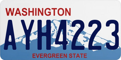 WA license plate AYH4223