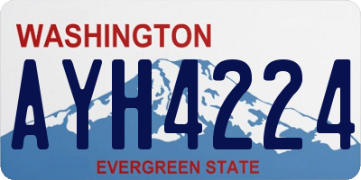 WA license plate AYH4224
