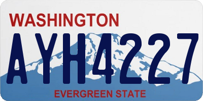 WA license plate AYH4227