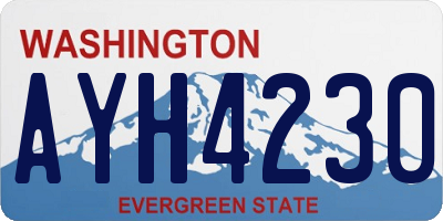 WA license plate AYH4230