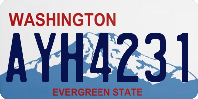 WA license plate AYH4231