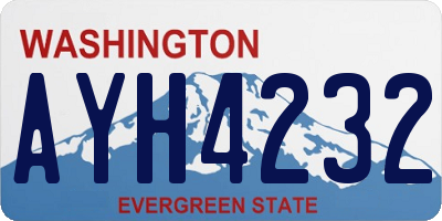 WA license plate AYH4232