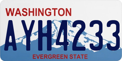 WA license plate AYH4233