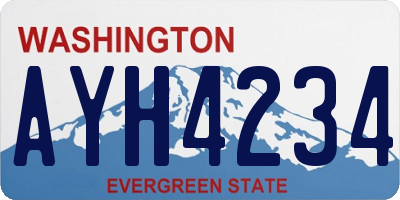 WA license plate AYH4234