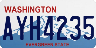 WA license plate AYH4235
