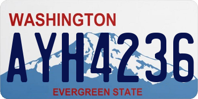 WA license plate AYH4236