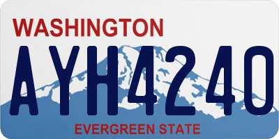 WA license plate AYH4240