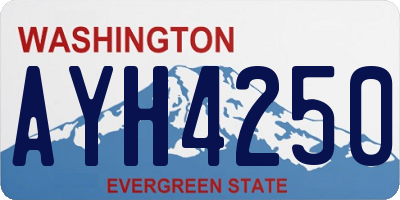 WA license plate AYH4250