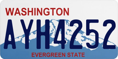 WA license plate AYH4252