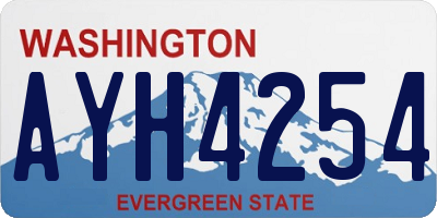 WA license plate AYH4254