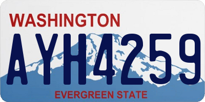 WA license plate AYH4259