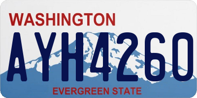 WA license plate AYH4260