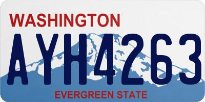 WA license plate AYH4263