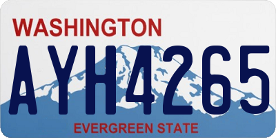 WA license plate AYH4265