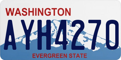 WA license plate AYH4270