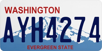 WA license plate AYH4274