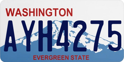 WA license plate AYH4275
