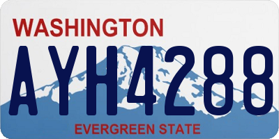 WA license plate AYH4288