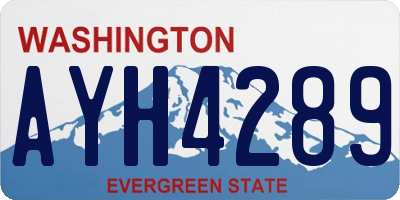 WA license plate AYH4289