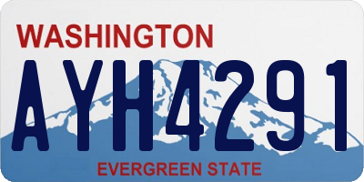 WA license plate AYH4291