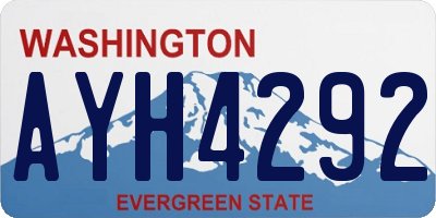 WA license plate AYH4292