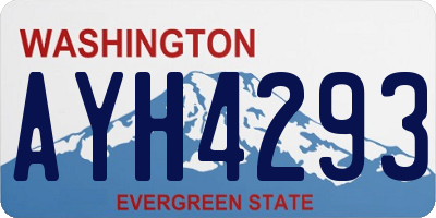 WA license plate AYH4293