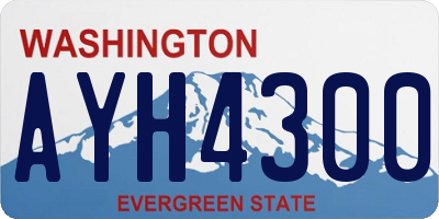 WA license plate AYH4300
