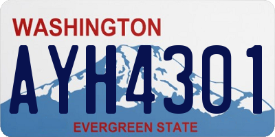 WA license plate AYH4301