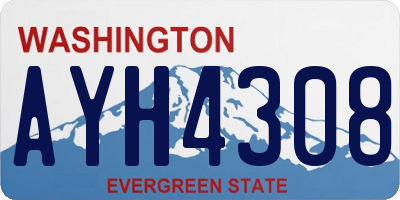 WA license plate AYH4308