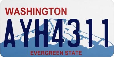 WA license plate AYH4311