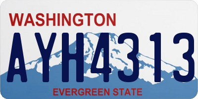 WA license plate AYH4313