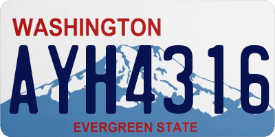 WA license plate AYH4316