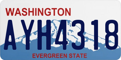 WA license plate AYH4318