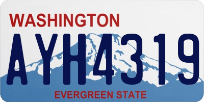 WA license plate AYH4319