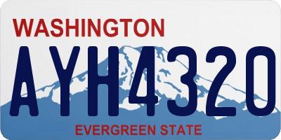 WA license plate AYH4320