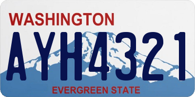 WA license plate AYH4321