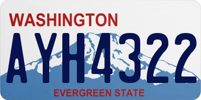 WA license plate AYH4322